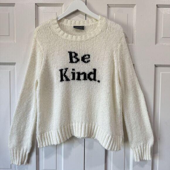 Wooden Ships Be Kind Sweater S/M Wool Mohair Knit Cream Delicate Lightweight - Picture 2 of 14